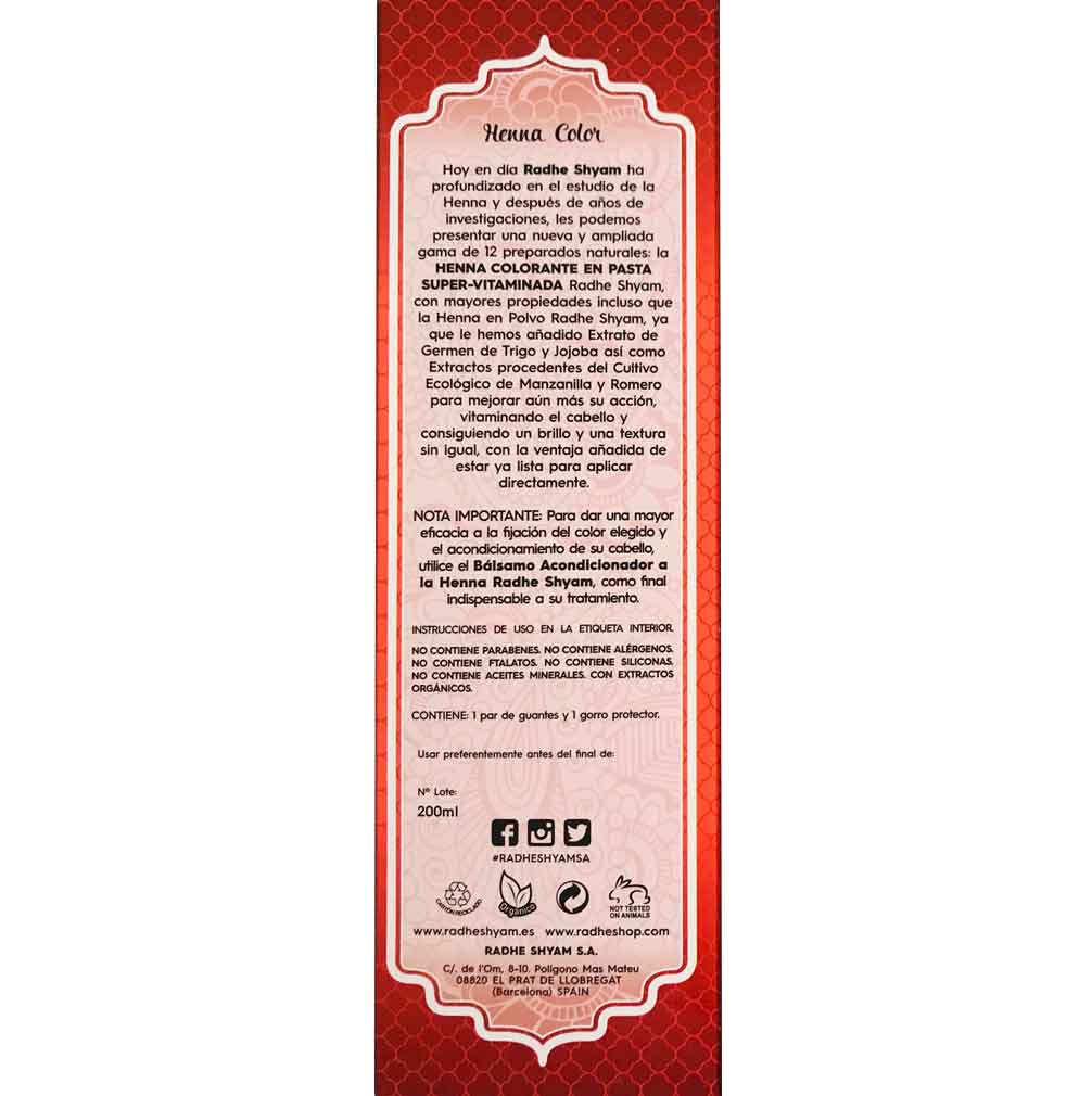 Henna Radhe Cobre Natural Pasta Radhe Shyam