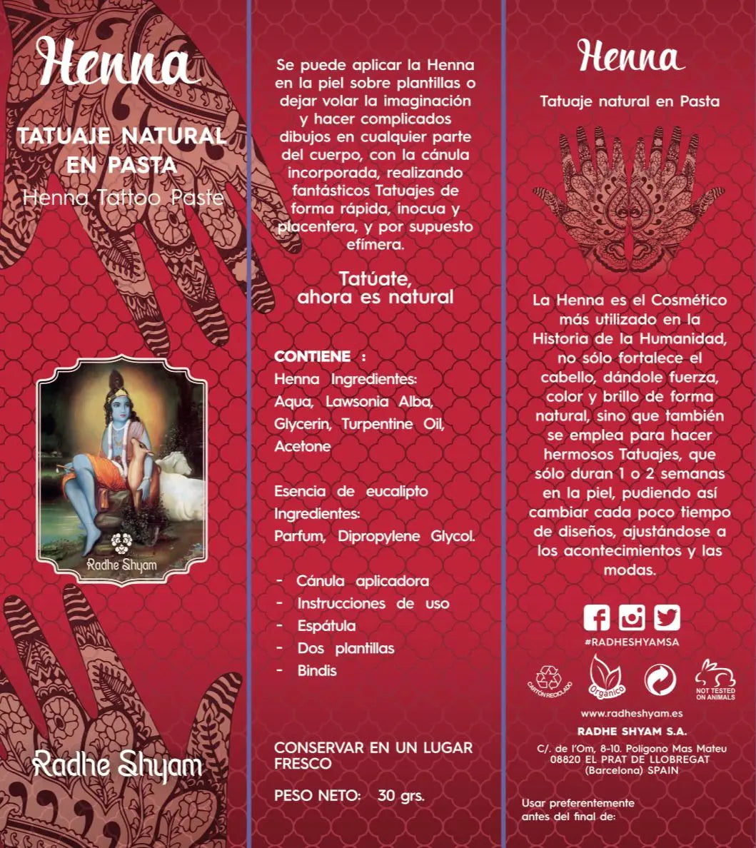 Pâte de tatouage au henné