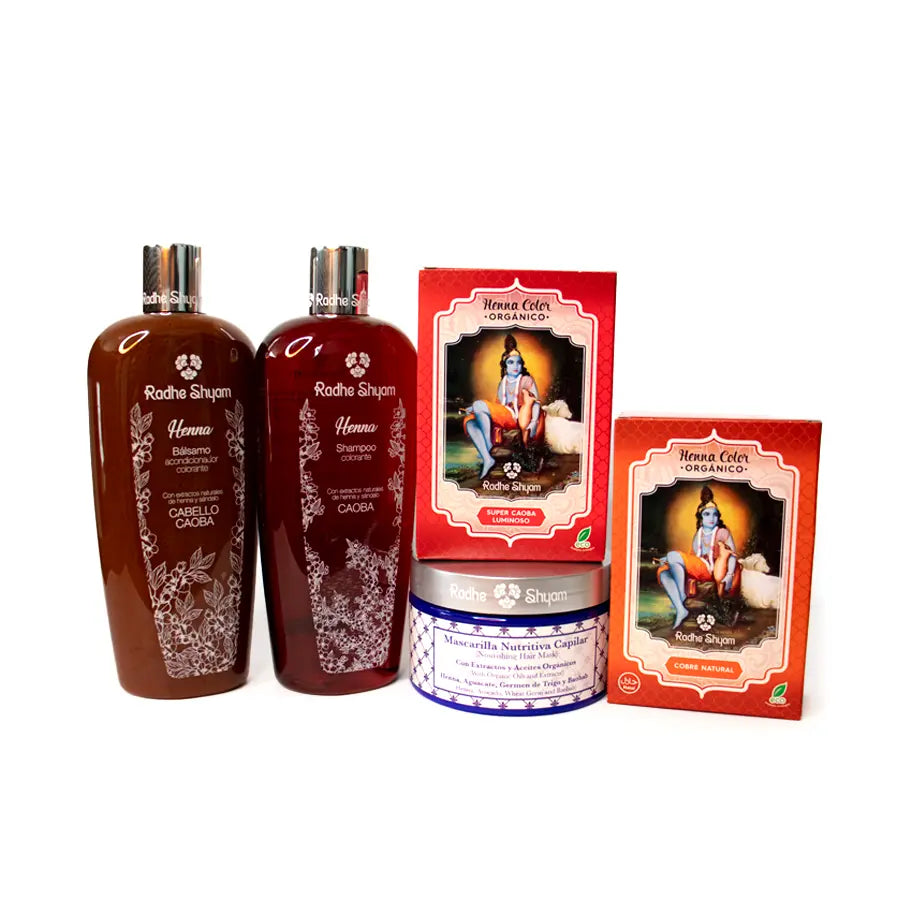 Pack Henna cubre canas color caoba luminoso Fast Bundle