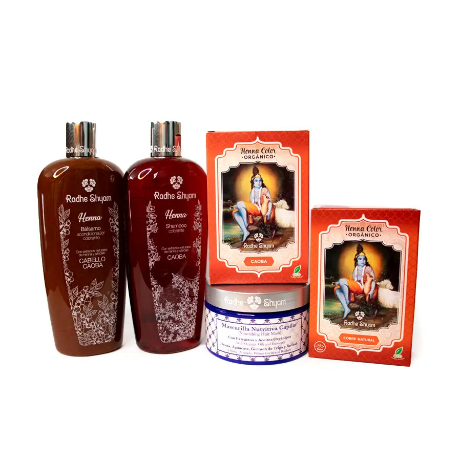 Pack Henna cubre canas color caoba Fast Bundle