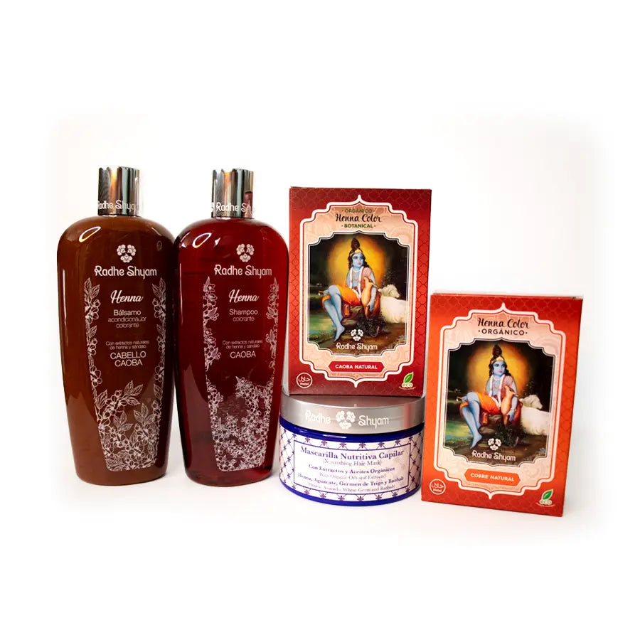 Pack Henna cubre canas color caoba natural Fast Bundle