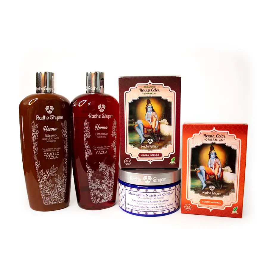 Pack Henna cubre canas color caoba intenso Fast Bundle