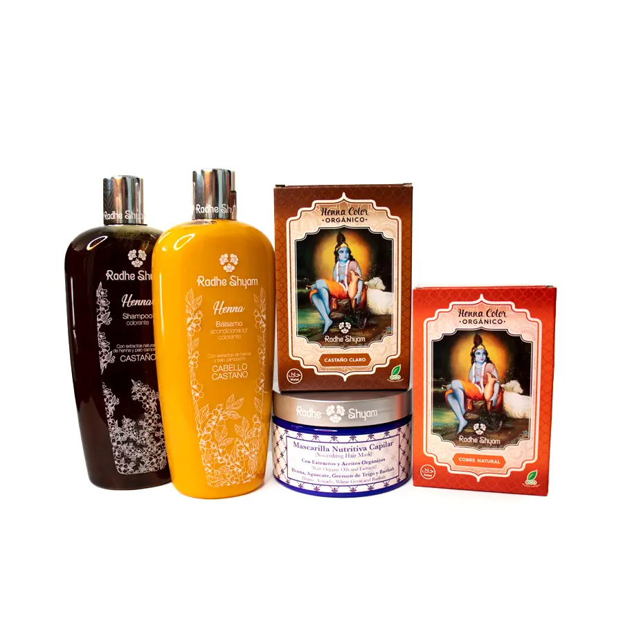 Pack Henna cubre canas color castaño claro Fast Bundle