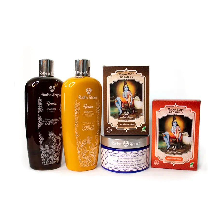 Pack Henna cubre canas color Castaño Intenso Fast Bundle