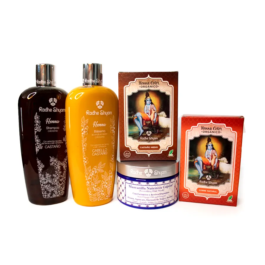 Pack Henna cubre canas color castaño medio Fast Bundle