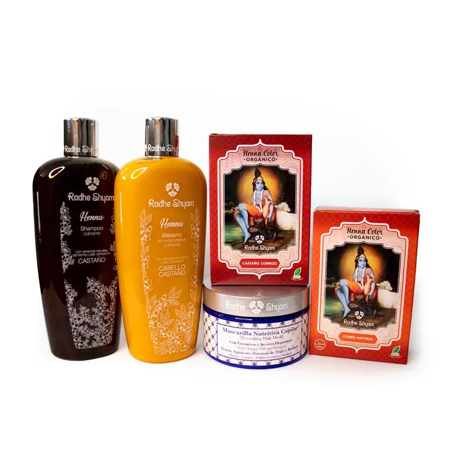Pack Henna cubre canas color castaño cobrizo Fast Bundle