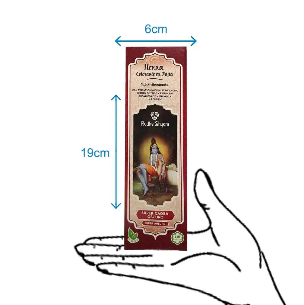 Henna Radhe Super Caoba Oscuro Pasta Radhe Shyam