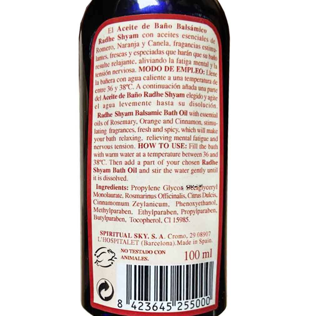 Aceite De Baño Balsámico Radhe Shyam