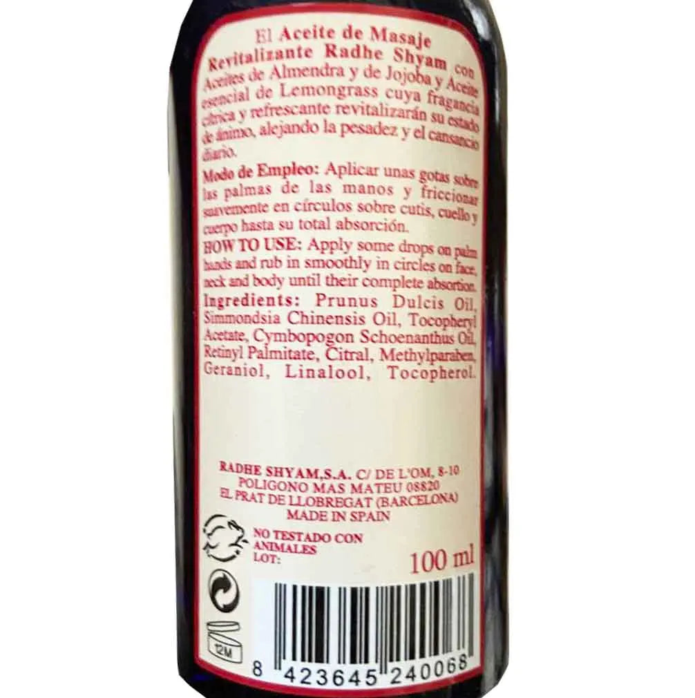 Aceite De Masaje Revitalizante Radhe Shyam