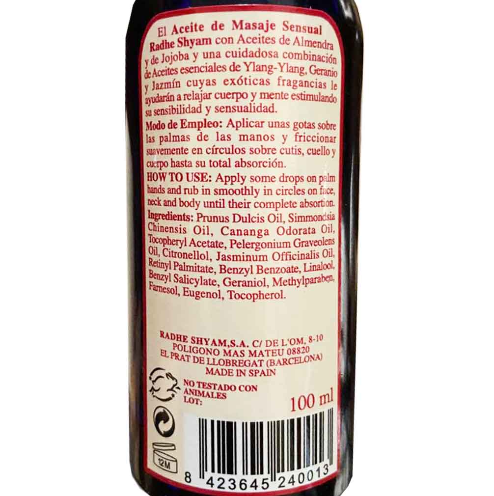 Aceite De Masaje Sensual Radhe Shyam