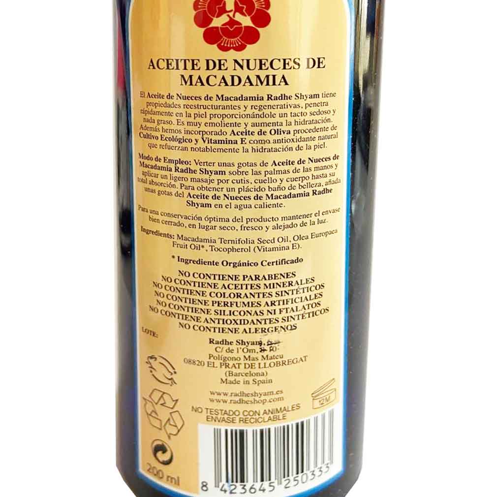 Aceite De Nueces De Macadamia Radhe Shyam