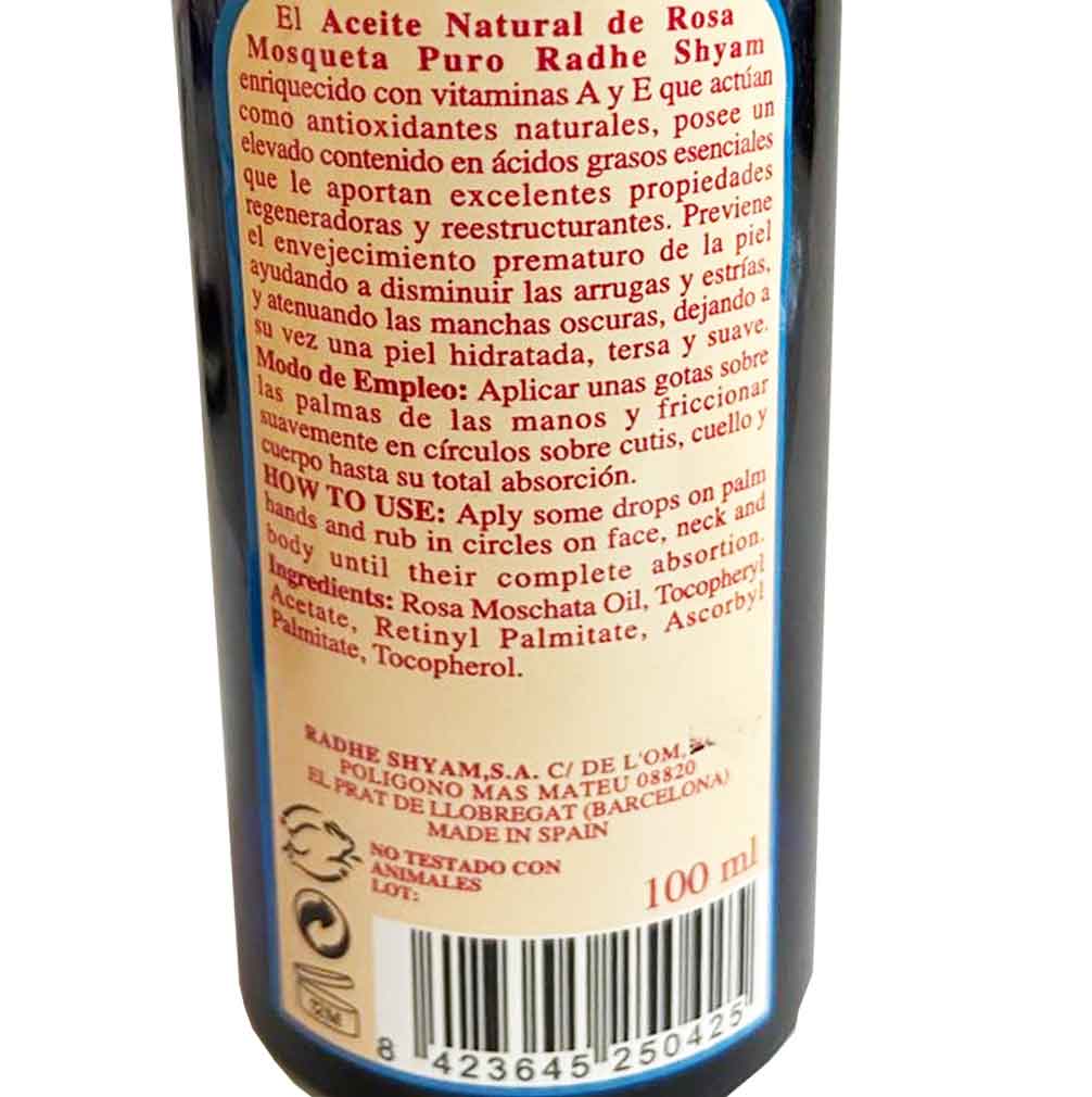 Aceite De Rosa Mosqueta Puro Radhe Shyam