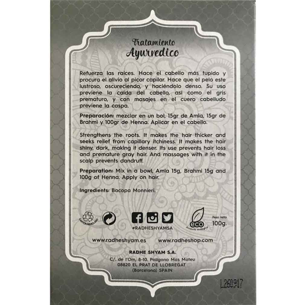 Brahmi Tratamiento Capilar Natural Radhe Shyam