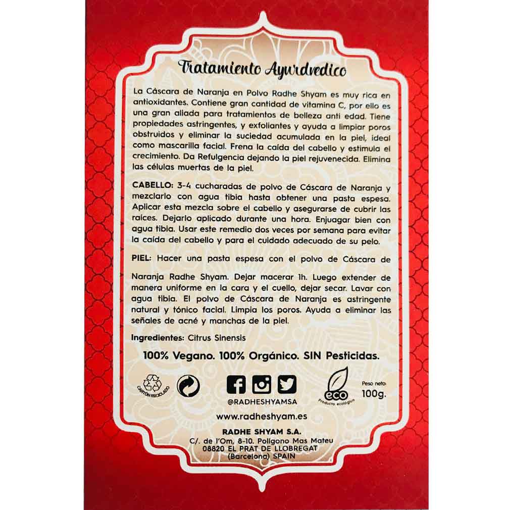 Cascara De Naranja Tratamiento Capilar Natural Radhe Shyam