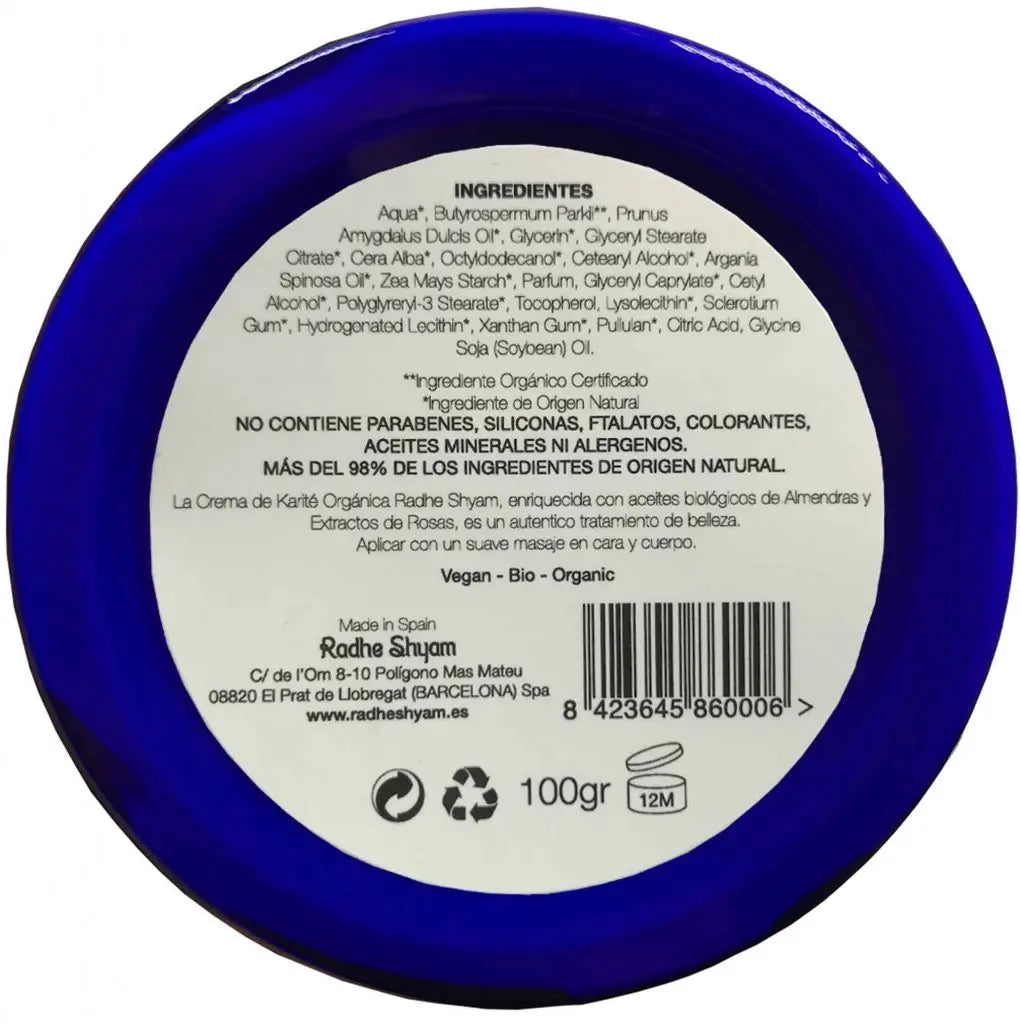 Crema De Karité Orgánica Aroma Higuera Radhe Shyam