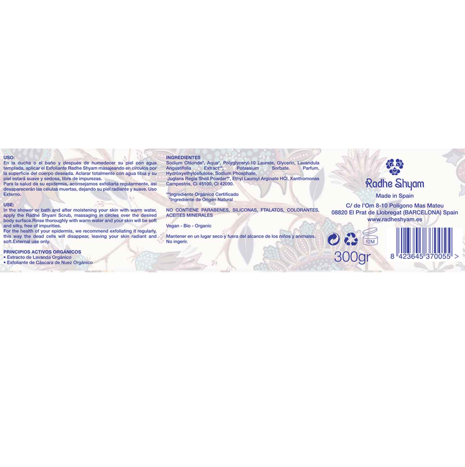 Exfoliante De Sal Marina De Lavanda Radhe Shyam