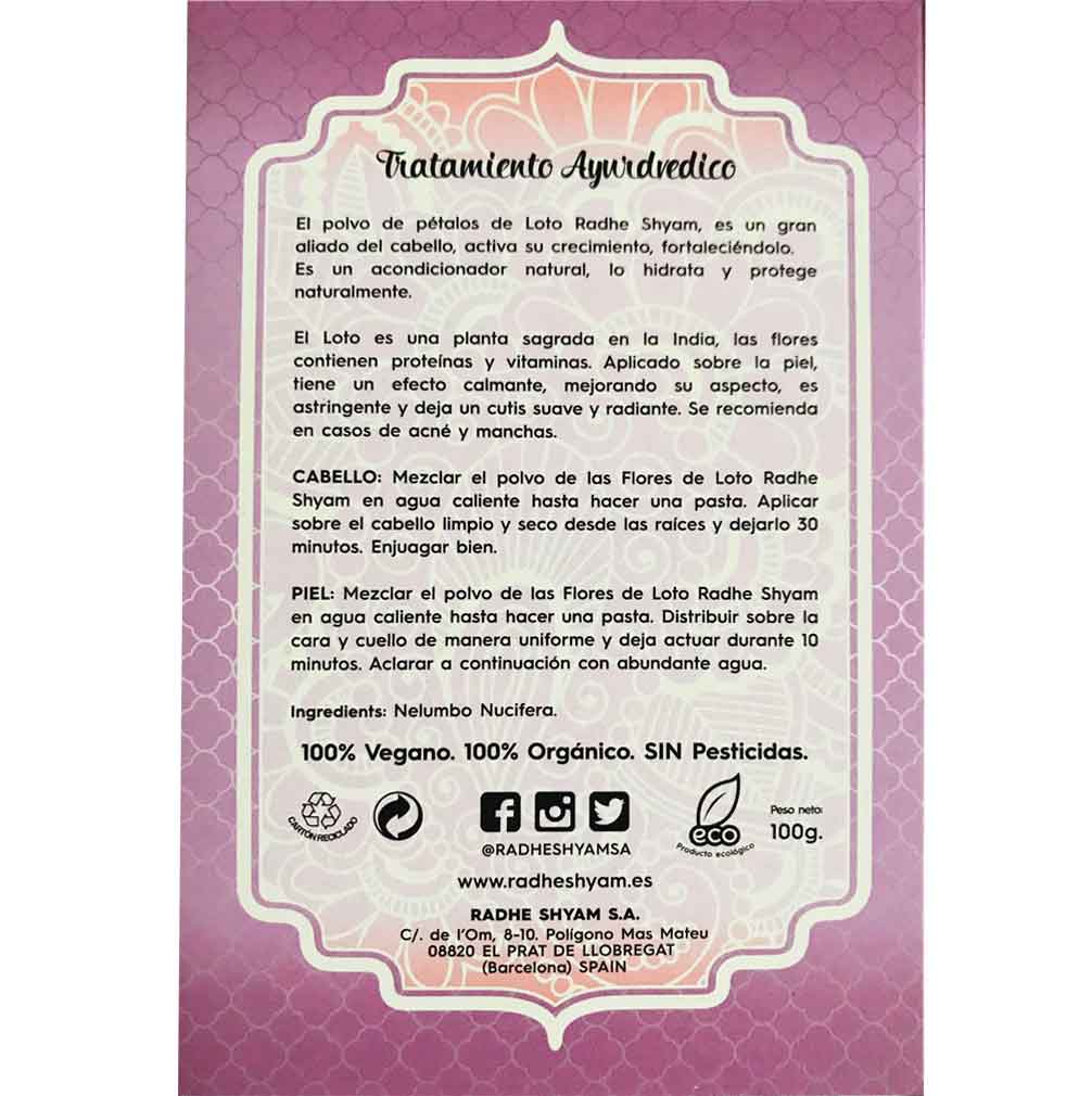 Flores De Loto Tratamiento Capilar Natural Radhe Shyam