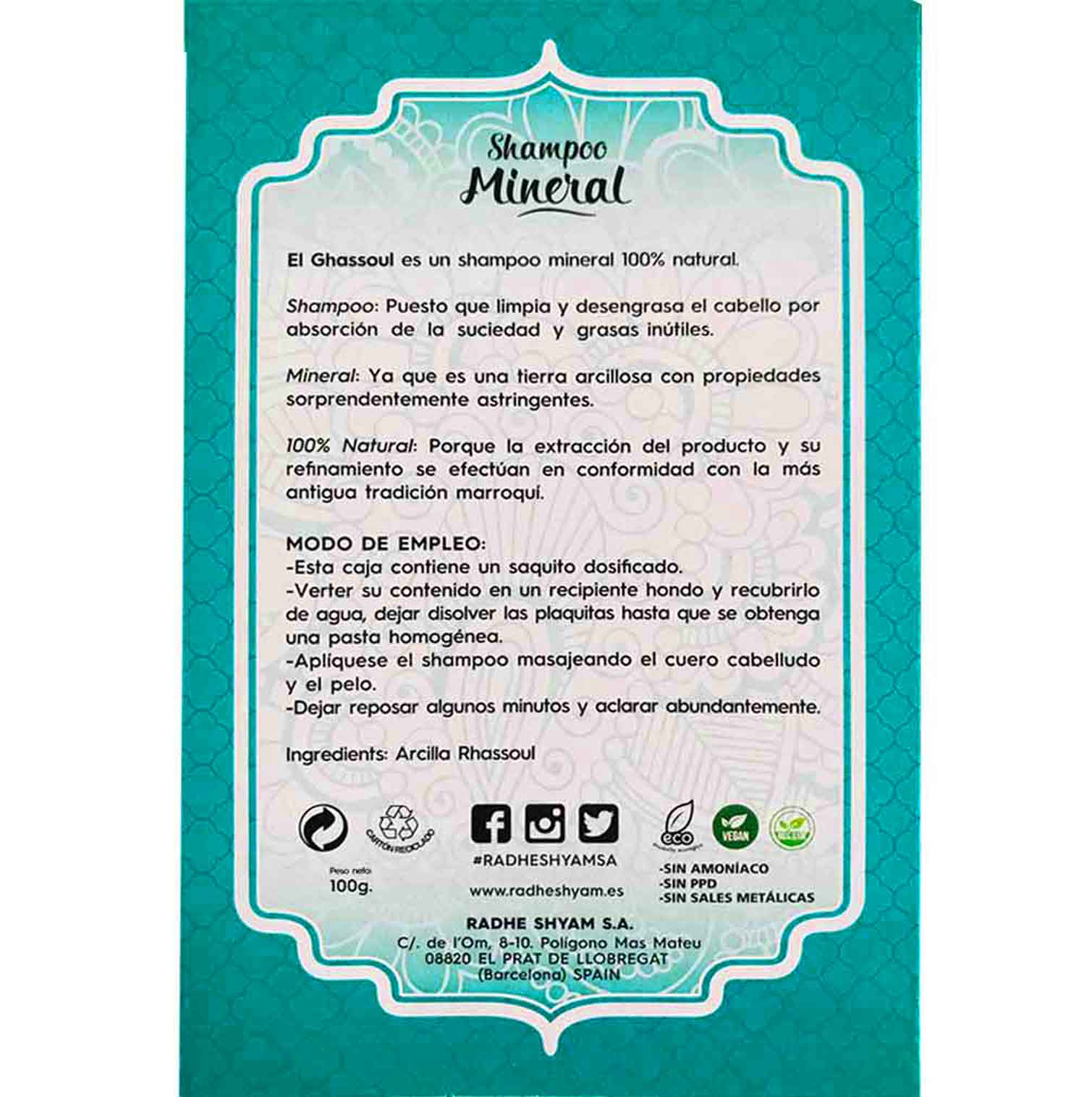 Gassoul Shampoo Mineral Radhe Shyam