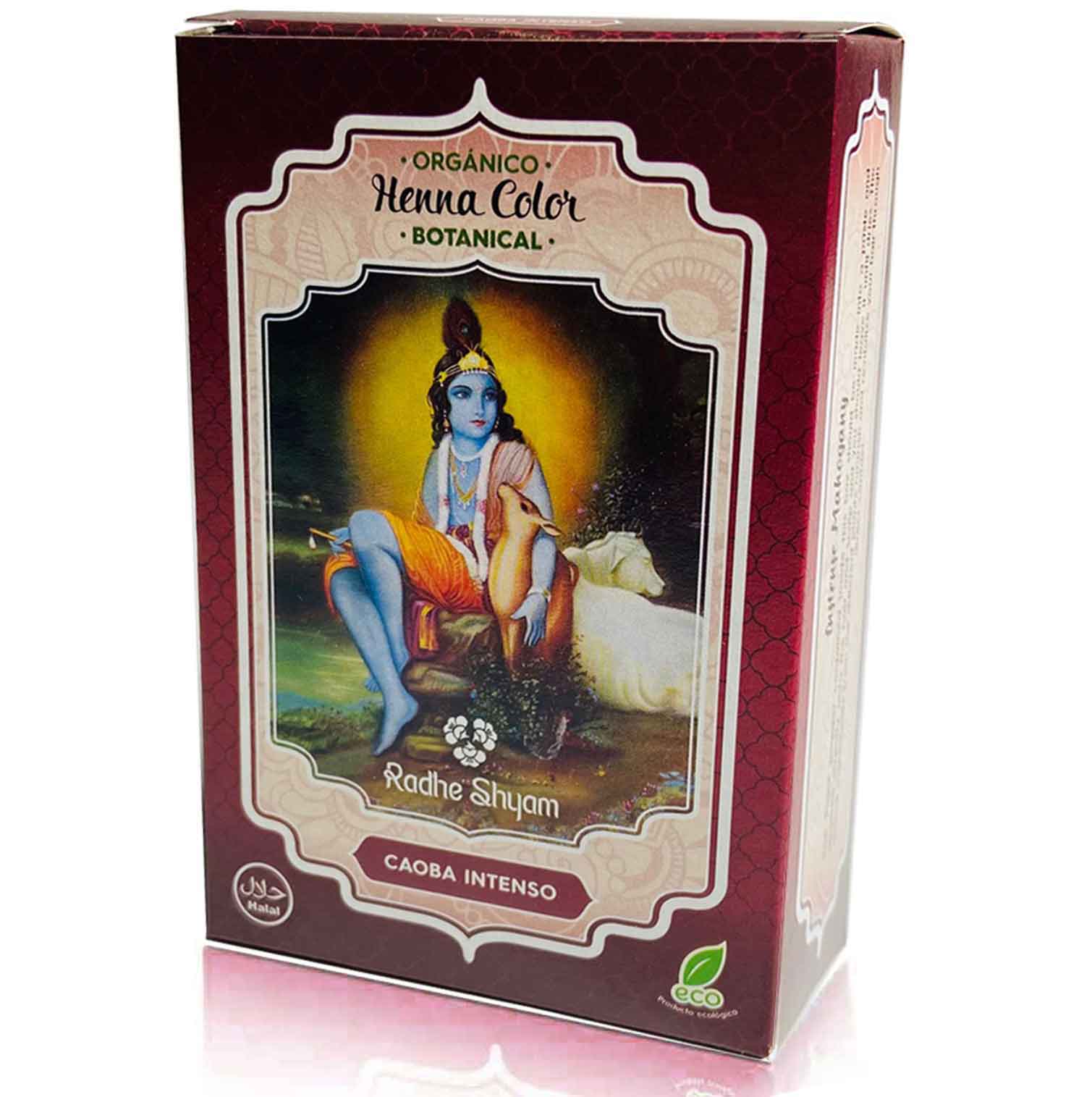 Henna Radhe Botanical Caoba Intenso Polvo Radhe Shyam
