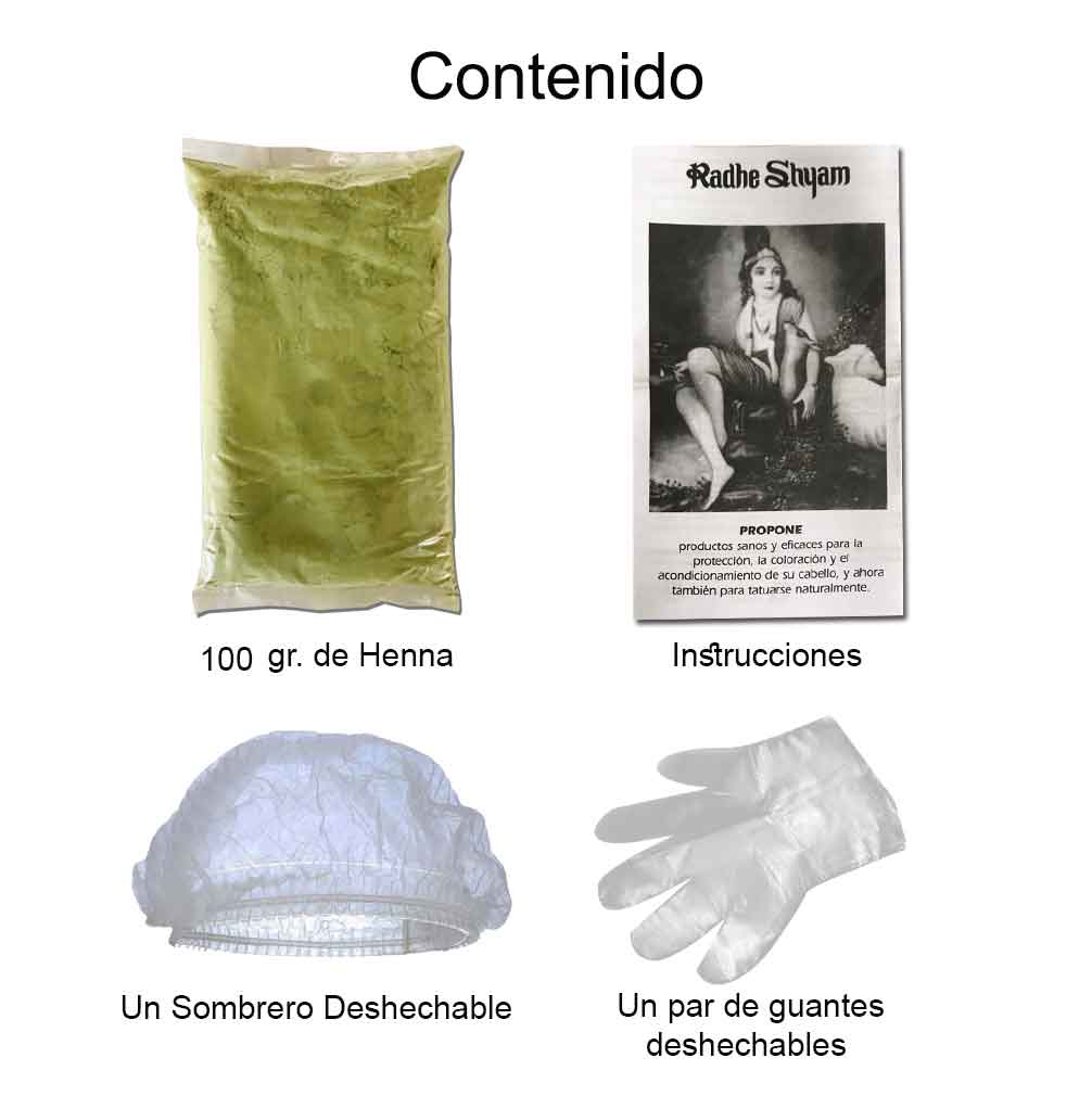 Henna Radhe Botanical Caoba Natural Polvo Radhe Shyam