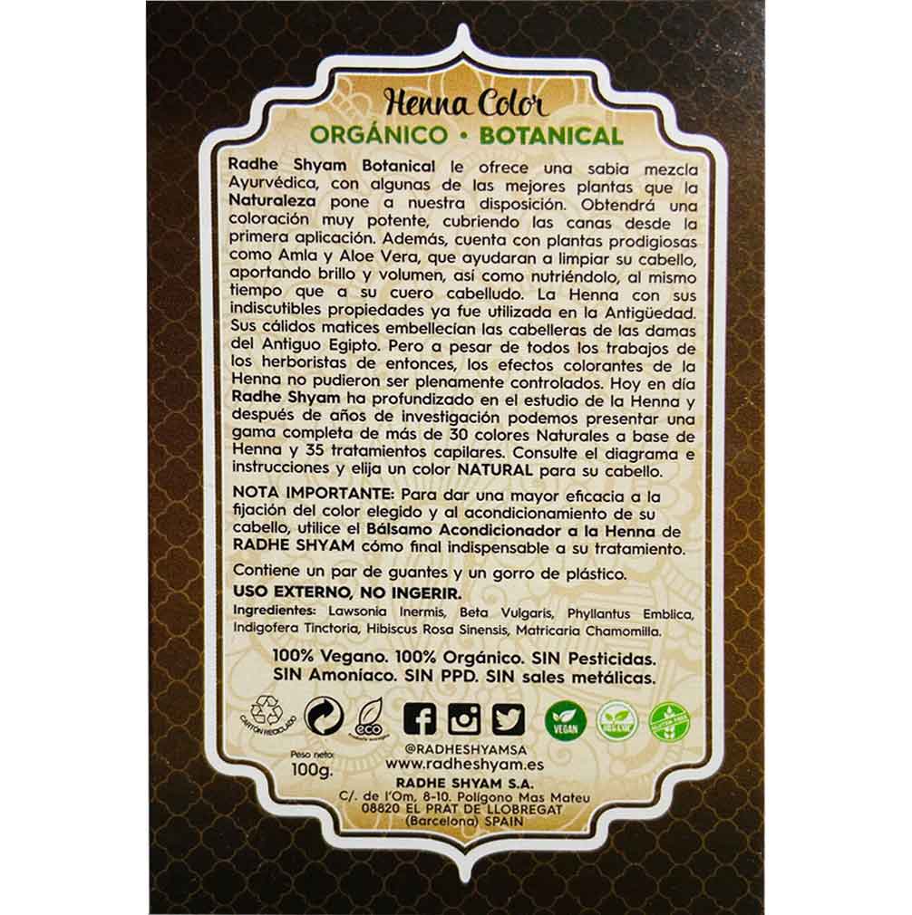 Henna Radhe Botanical Chocolate Polvo Radhe Shyam