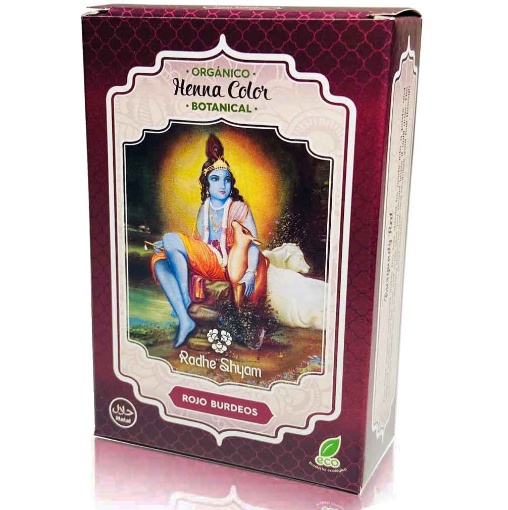 Pack Henna cubre canas Radhe Botanical Rojo Burdeos Polvo Fast Bundle