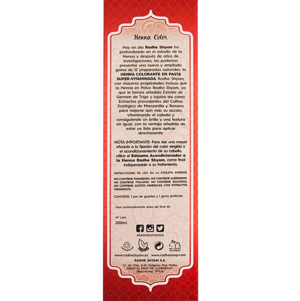 Henna Radhe Caoba Pasta Radhe Shyam