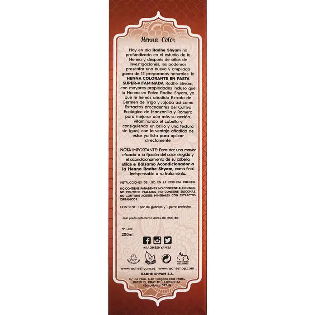 Henna Radhe Castaño Claro Pasta Radhe Shyam
