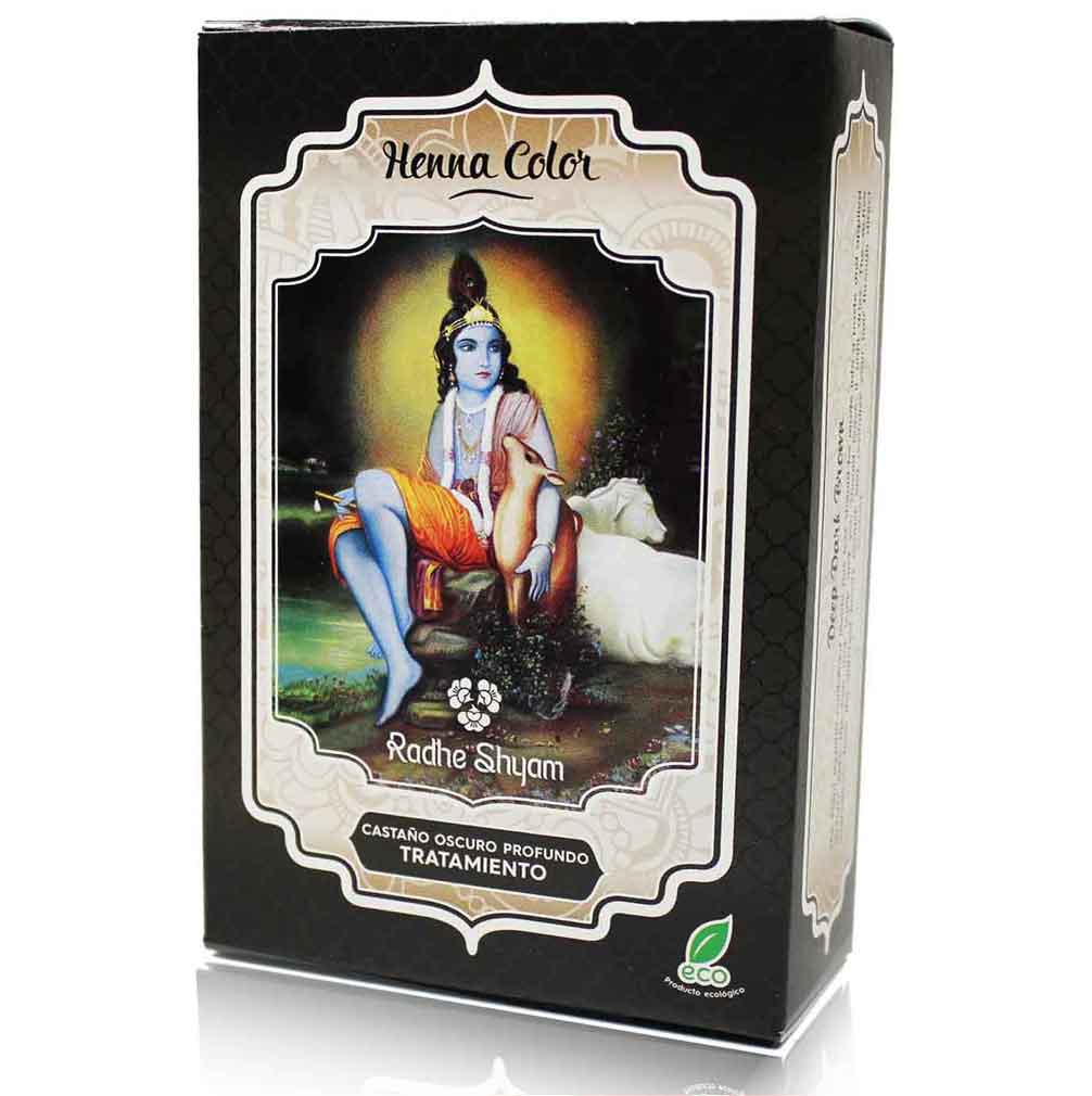 Henna Radhe Castaño Oscuro Profundo Tratamiento Radhe Shyam