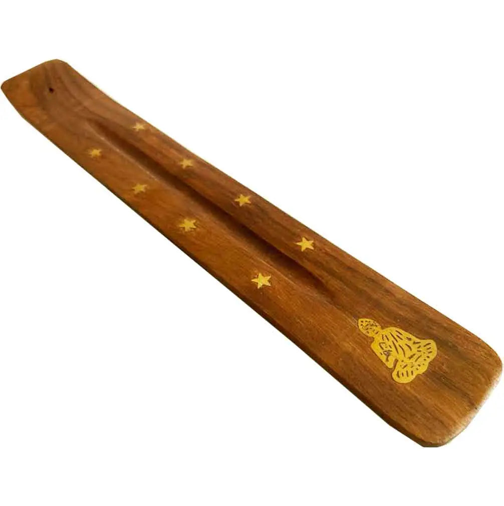 Incensario Madera Labrada Budha Radhe Shyam