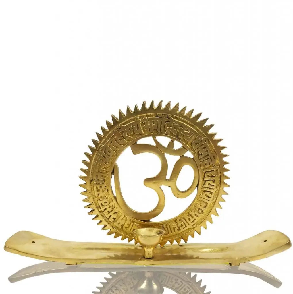 Incensario Metálico Om De Bronce Radhe Shyam