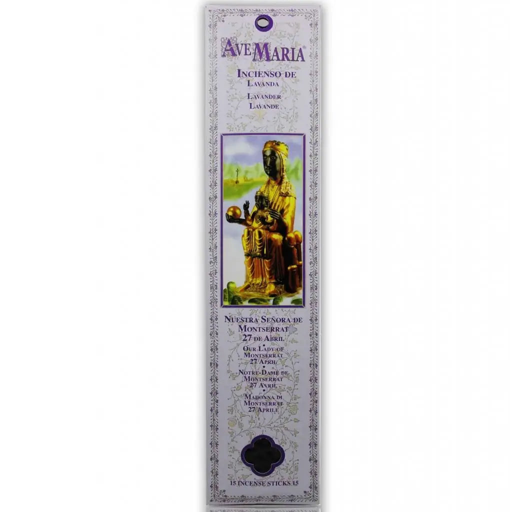 Incienso Ave Maria Stick Lavanda - Nuestra Señora De Montserrat Ave Maria
