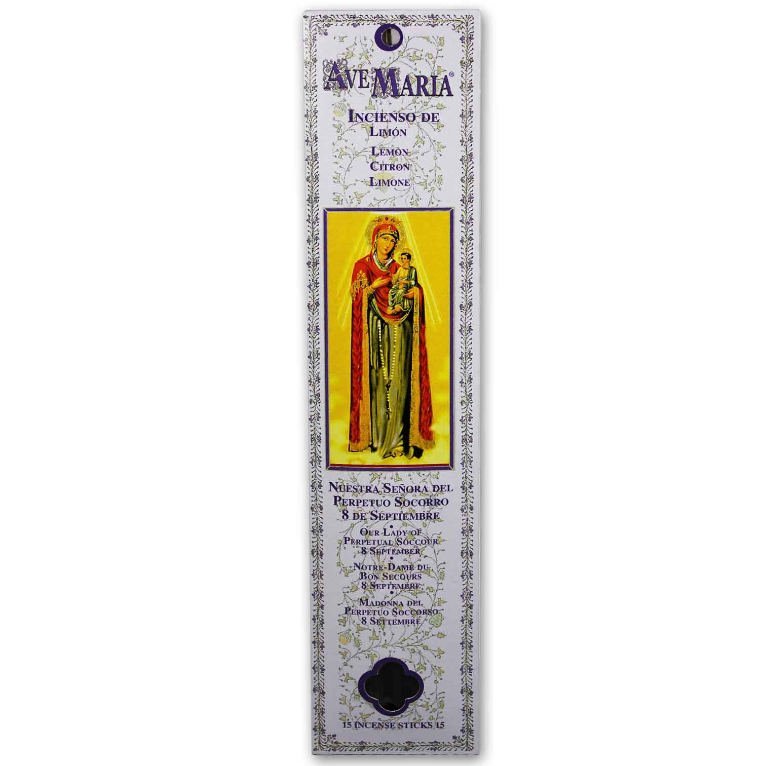Incienso Ave Maria Stick Limón - Perpetuo Socorro Ave Maria