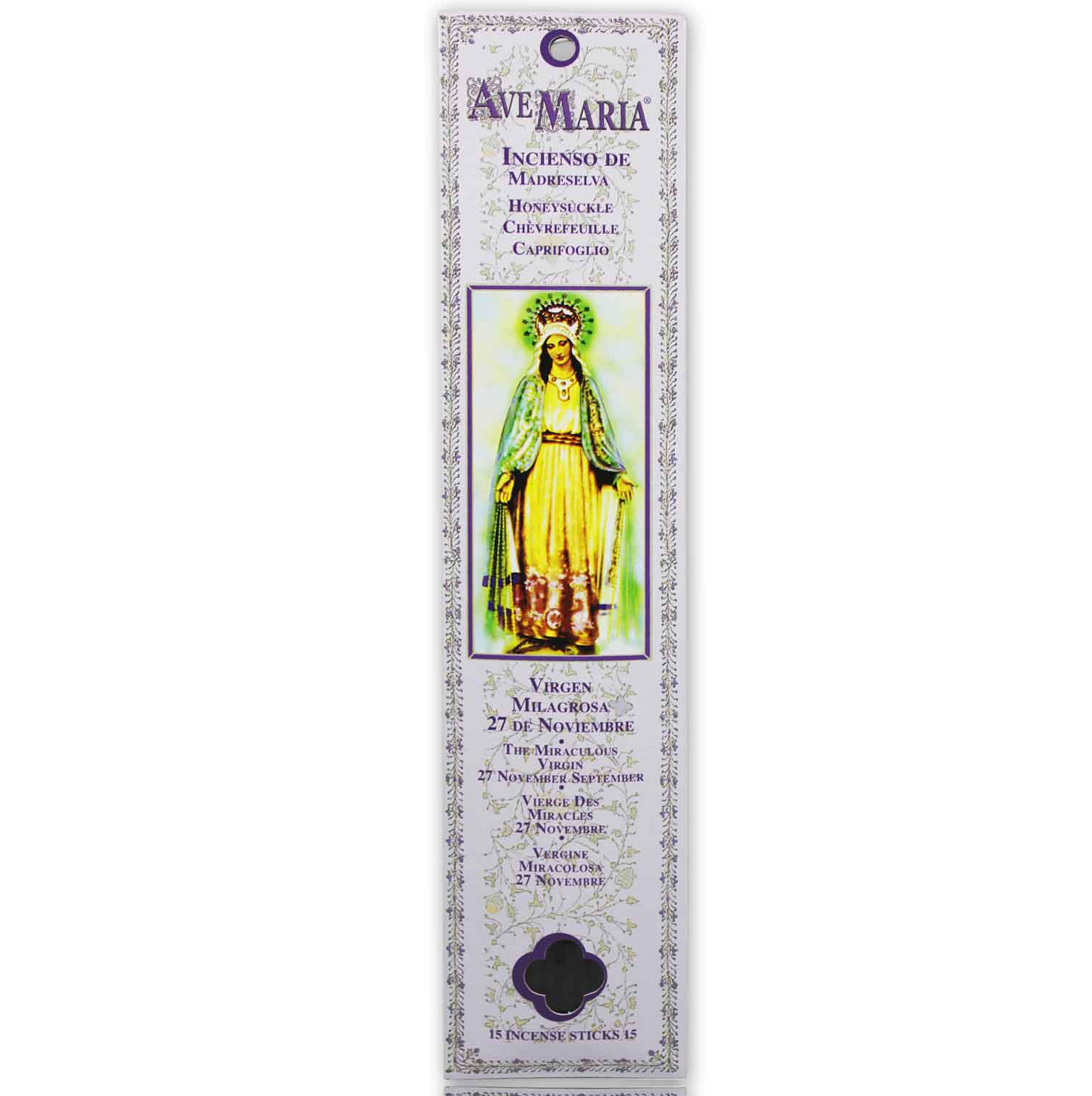 Incienso Ave Maria Stick Madreselva - Milagrosa Ave Maria