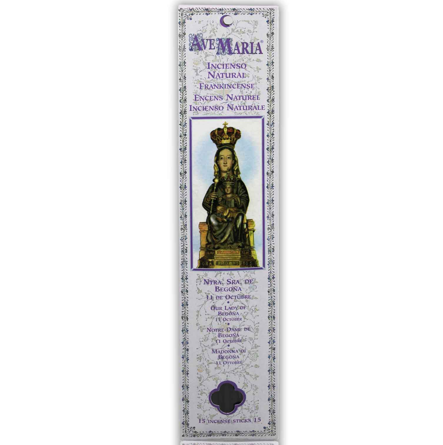 Incienso Ave Maria Stick Incienso Natural - Nuestra Señora De Begoña Ave Maria
