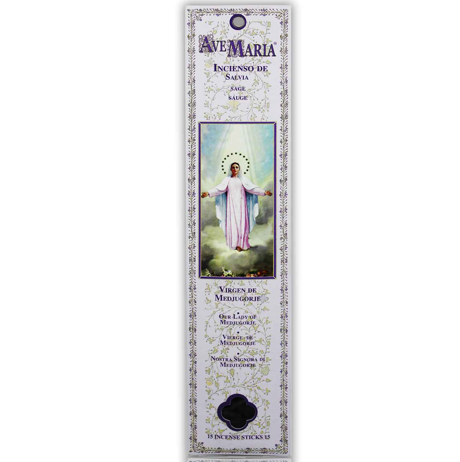 Incienso Ave Maria Stick Salvia - Virgen De Medjugorge Ave Maria