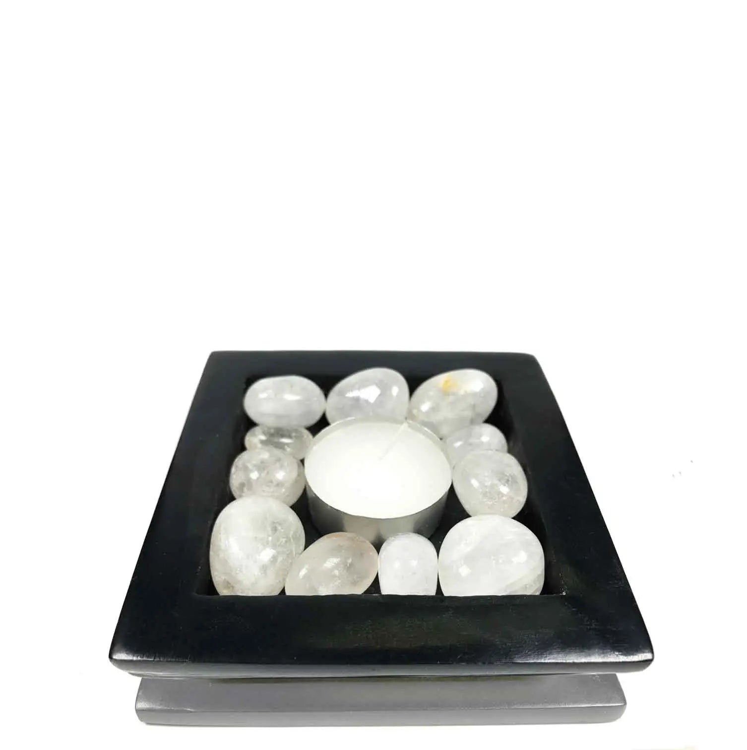 Plato Portavela Pequeña Cristal Roca Cs777B Radhe Shyam