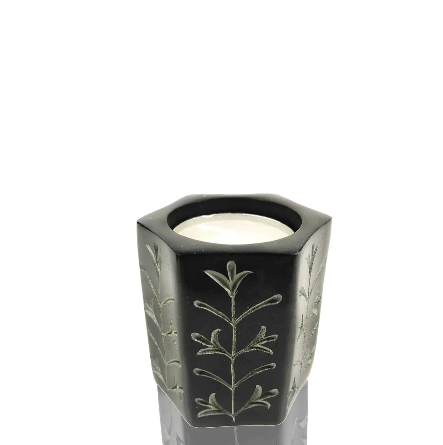 Portavela Negro Flor Pequeña Cs1835 Radhe Shyam