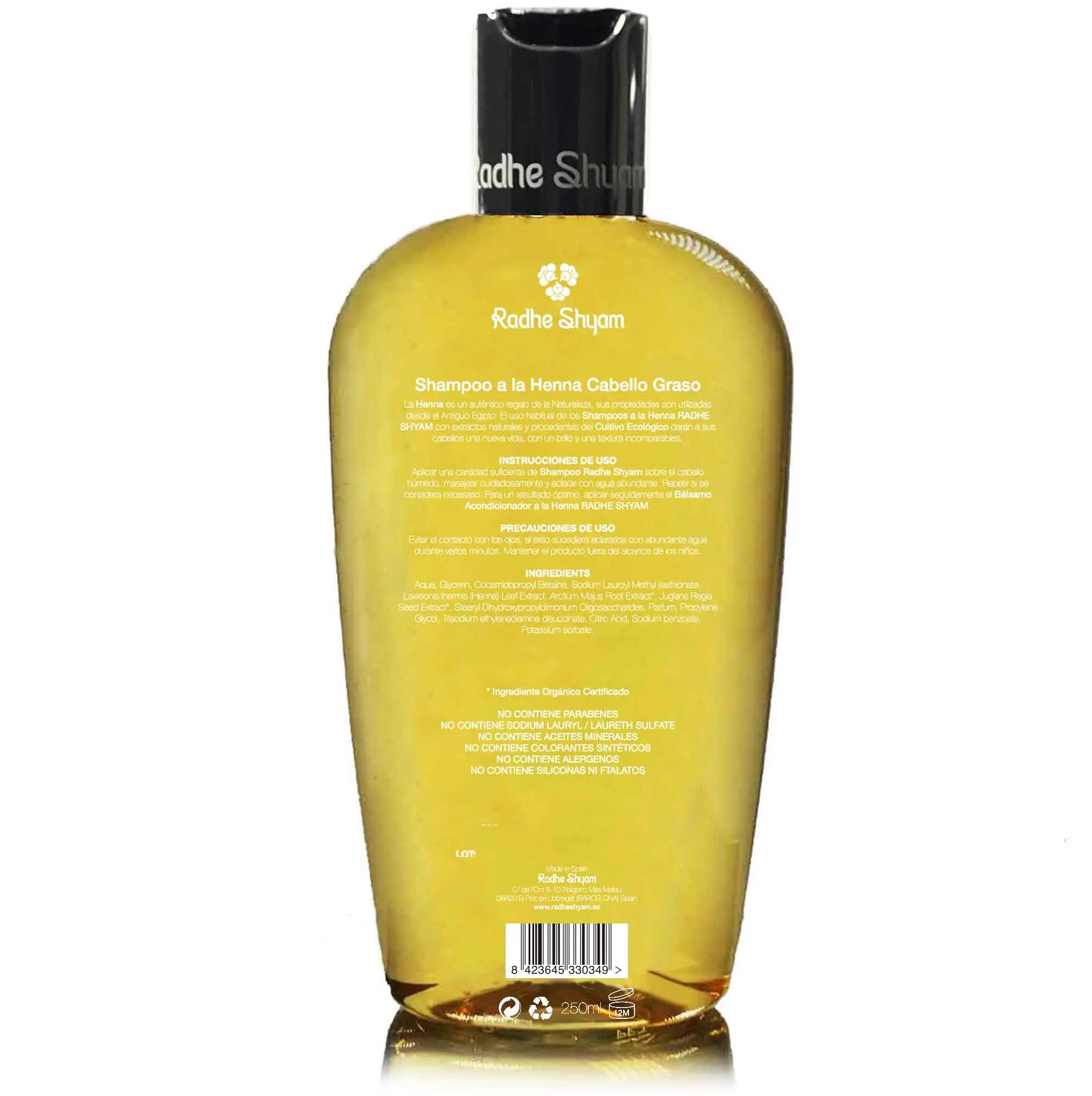 Shampoo Henna Cabello Graso 250 Cc Y 400 Cc Radhe Shyam