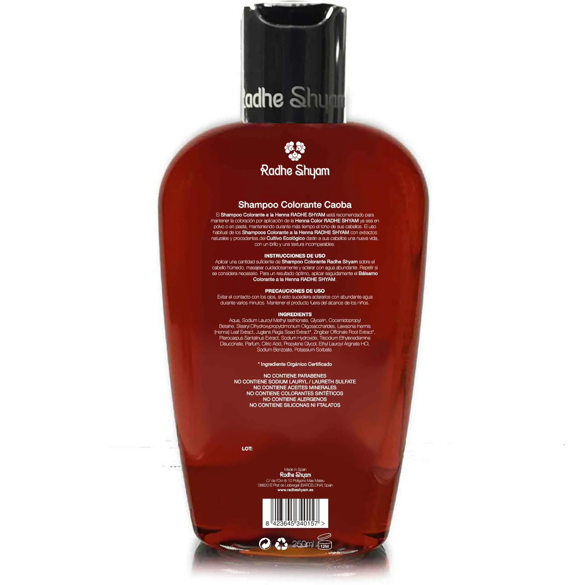 Shampoo Henna Color Caoba 250 Cc Y 400 Cc Radhe Shyam