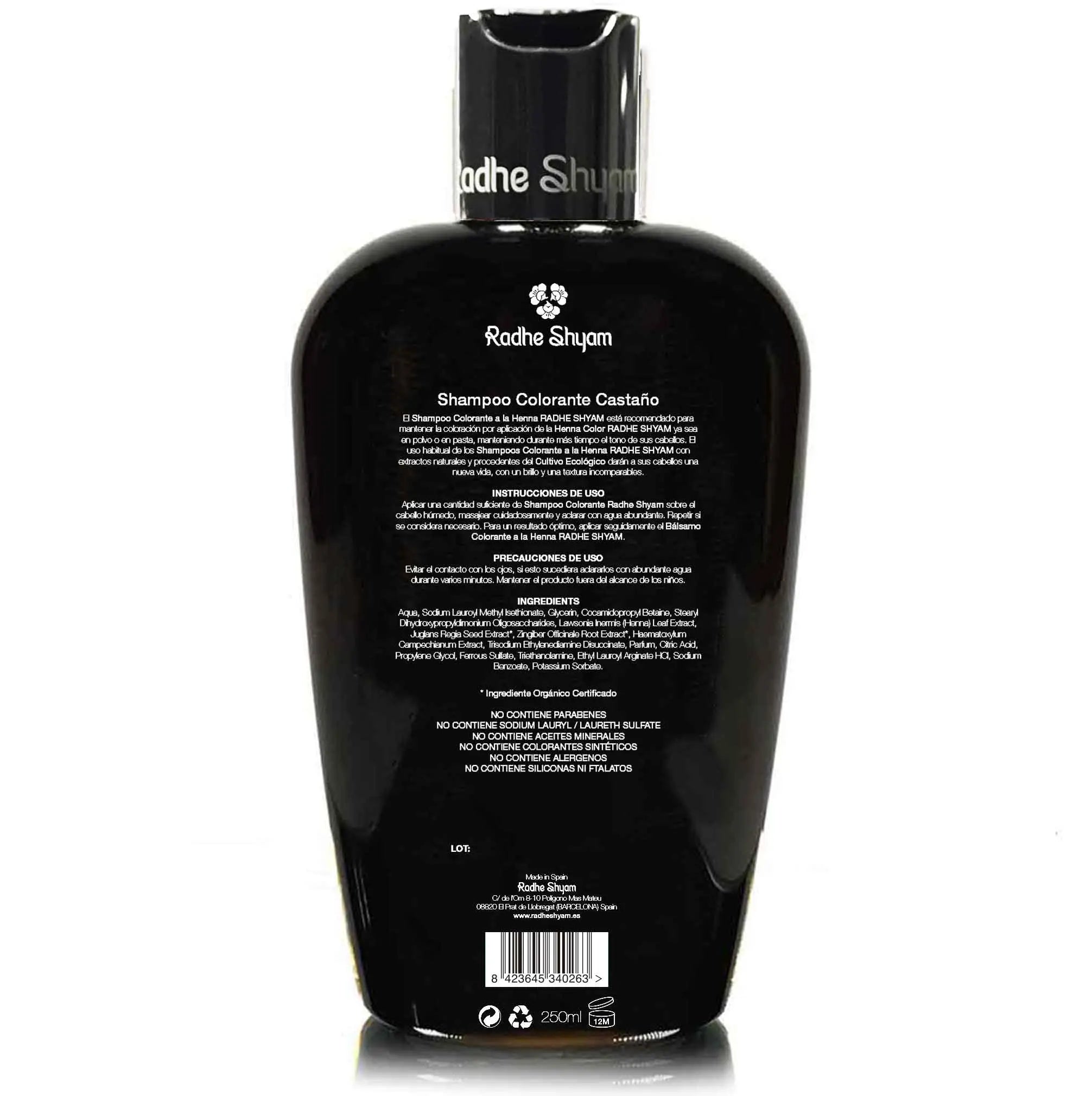 Shampoo Henna Color Castaño 250 Cc Y 400 Cc Radhe Shyam