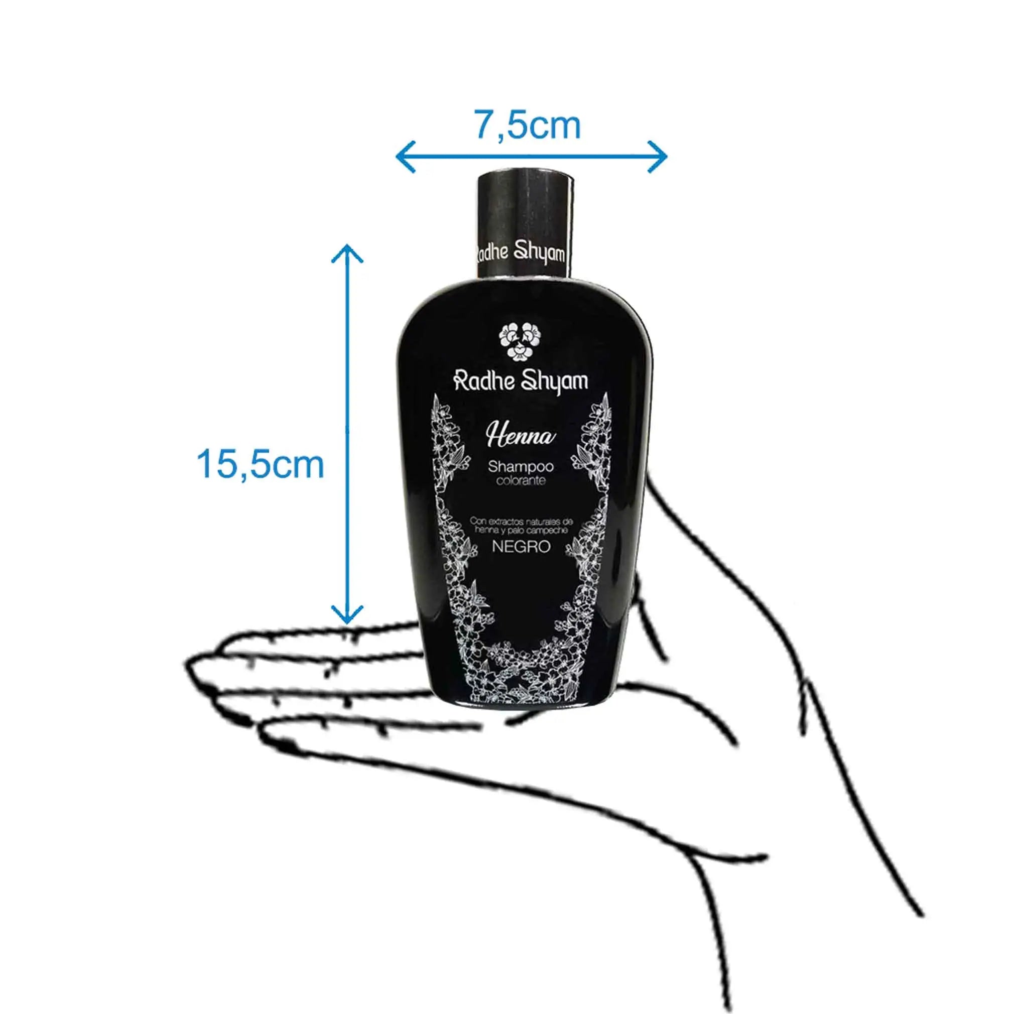 Shampoo Henna Color Negro 250 Cc Y 400 Cc Radhe Shyam