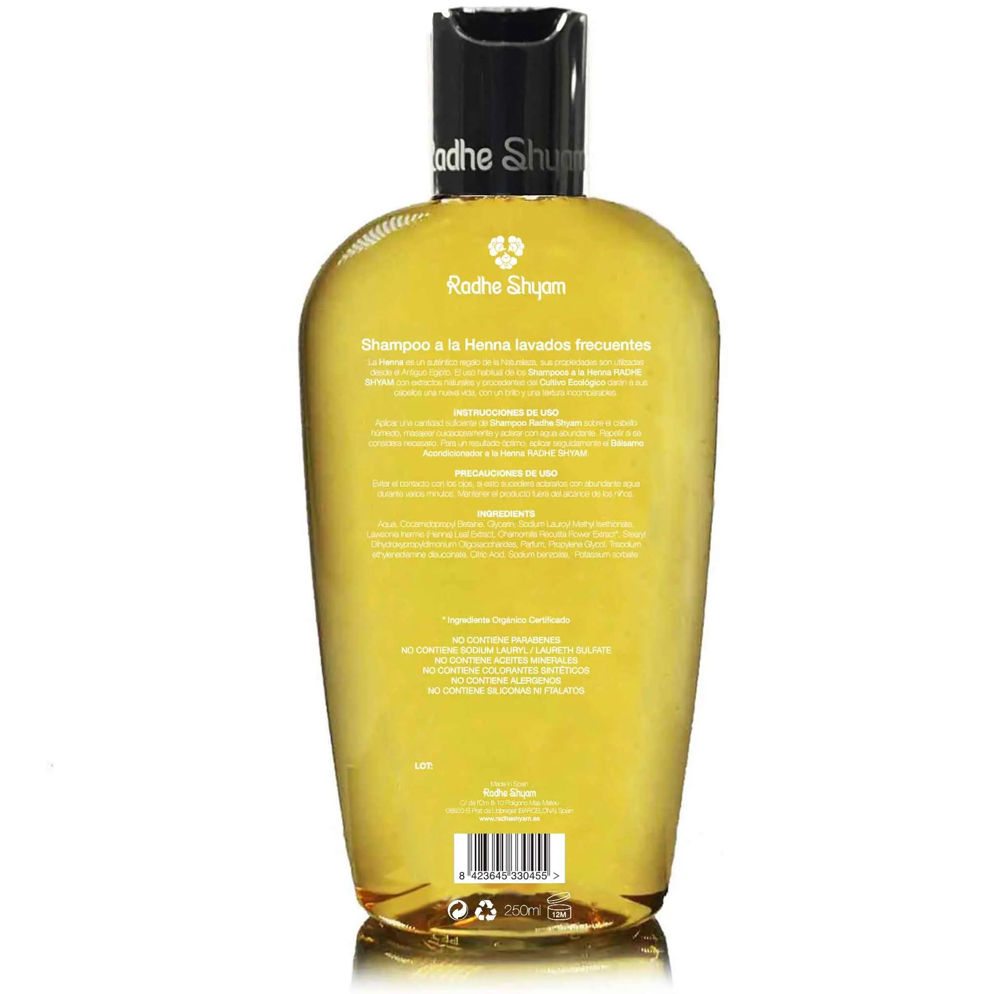 Shampoo Henna Lavados Frecuentes 250 Cc Y 400 Cc Radhe Shyam