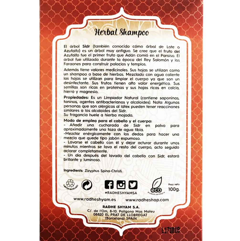 Sidr Tratamiento Capilar Natural Radhe Shyam