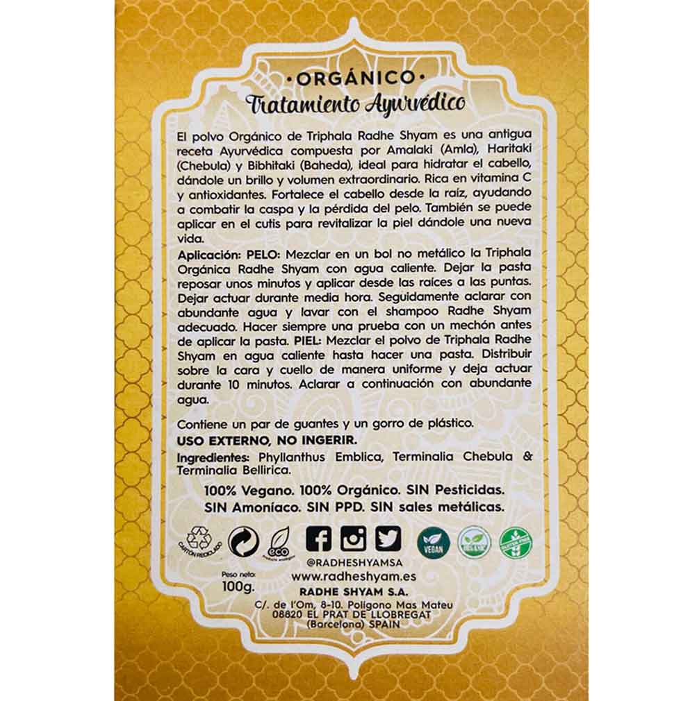 Triphala Tratamiento Capilar Natural Radhe Shyam