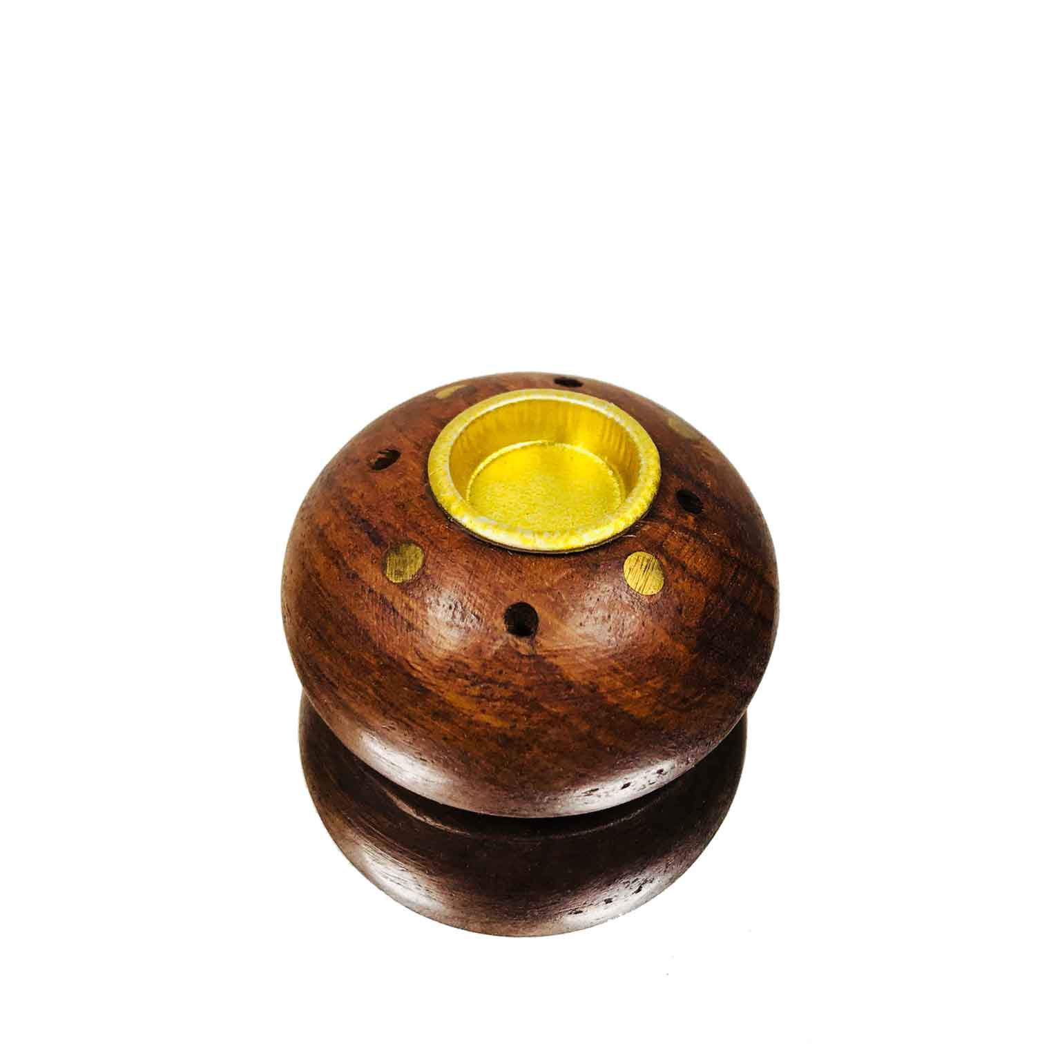 Incense Burner Wooden Stick-Cones Circular Small 74B