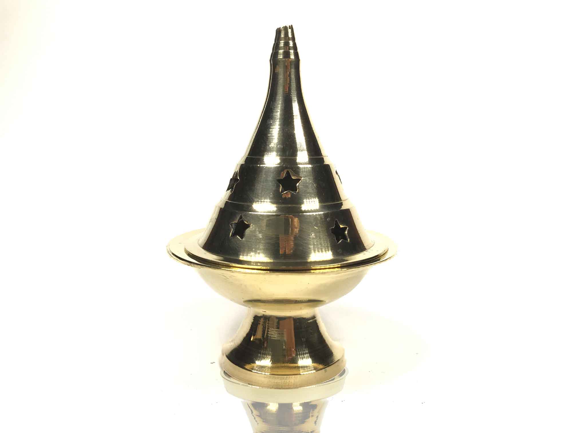 Small Wide Cone Metal Incense Burner (7776)