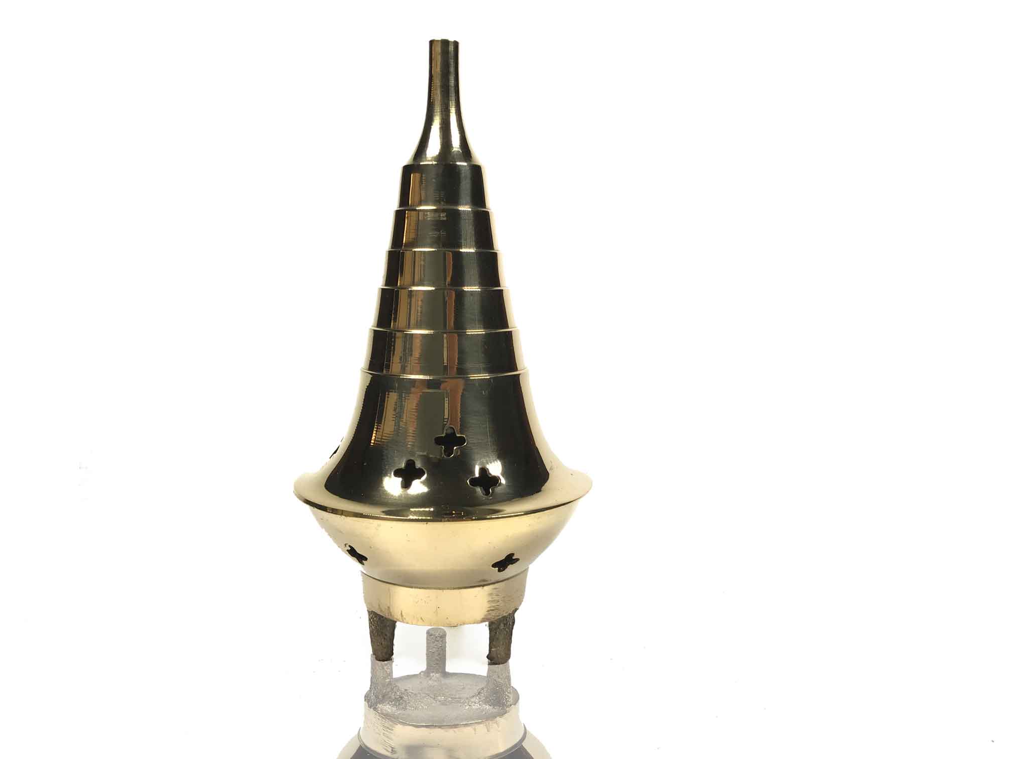 Large Cone Metal Incense Burner (8660)