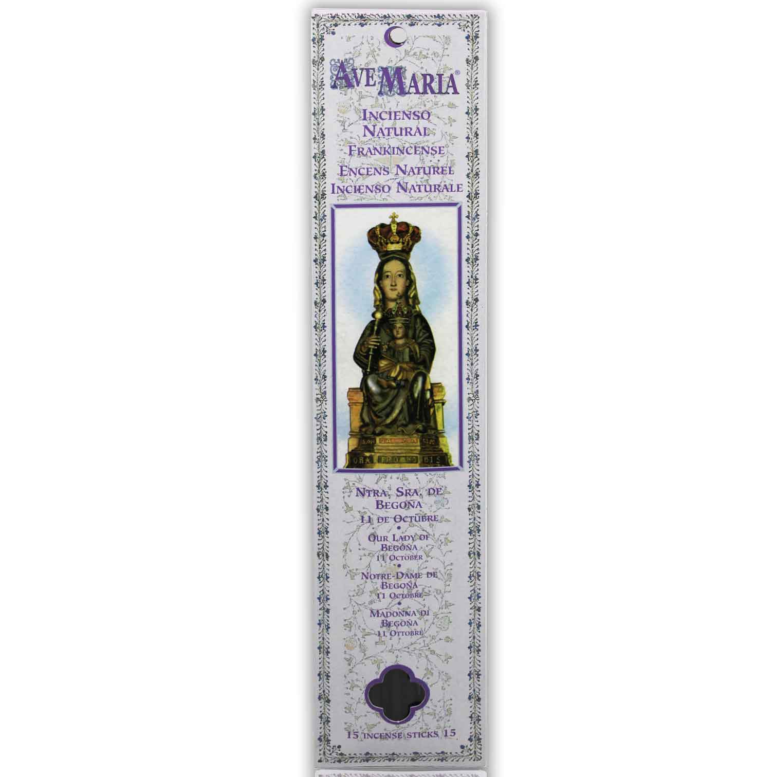 Incienso Ave Maria Stick Natural-Nuestra Señora De Begoña