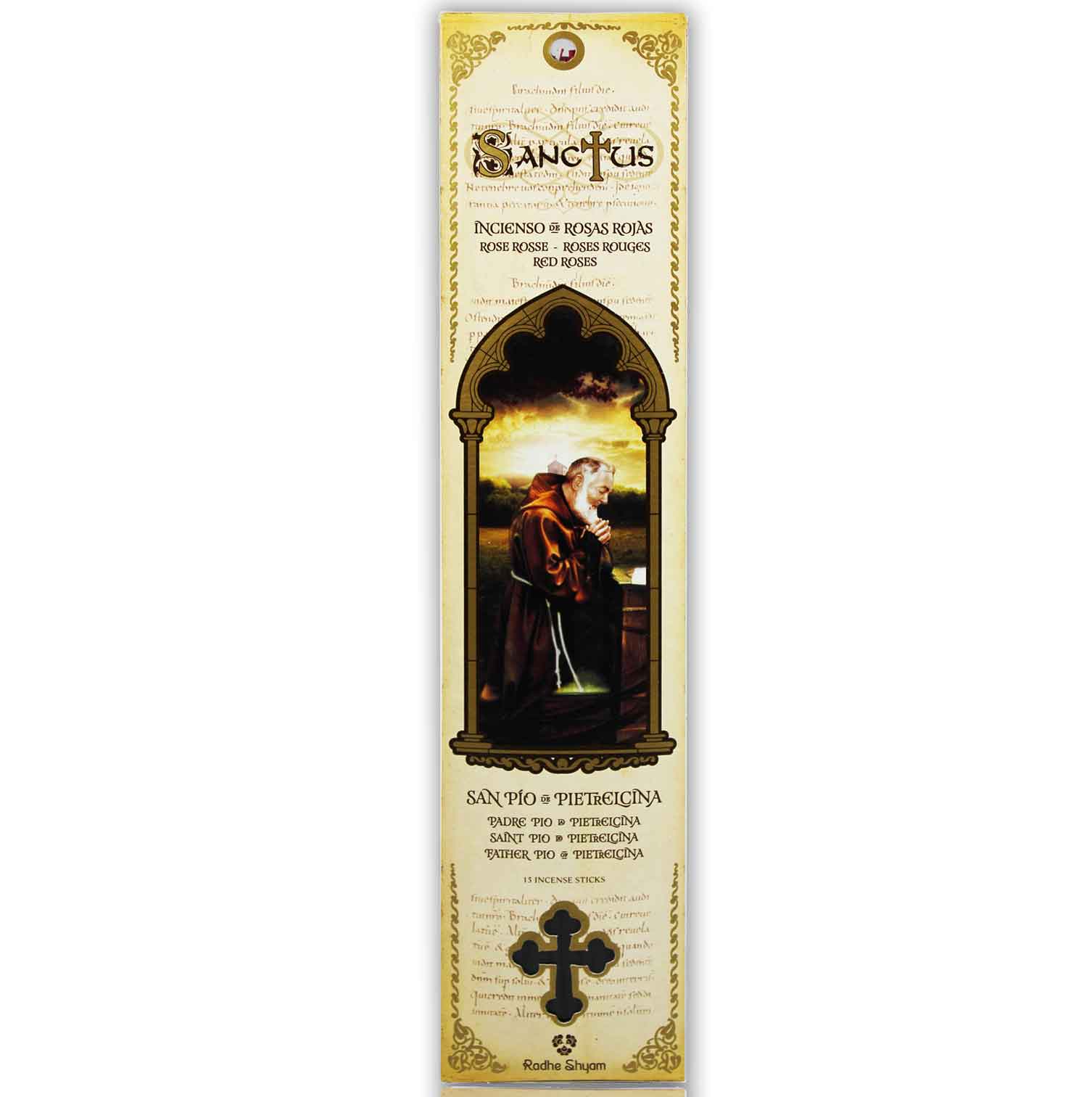 Sanctus Incense Stick Red Roses - Saint Pio of Pietrelcina